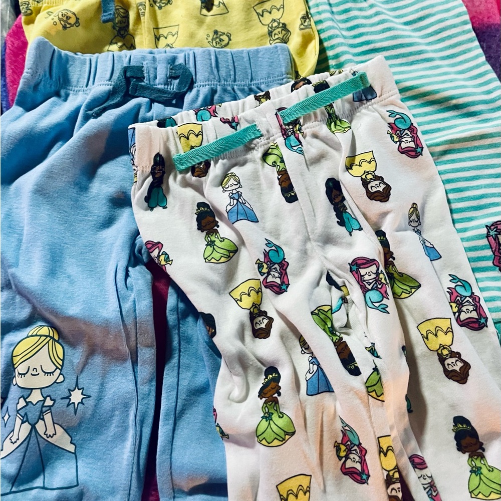 NEW Baby Girls' Princess Print Pants Bundle - Disney Princess Patterns